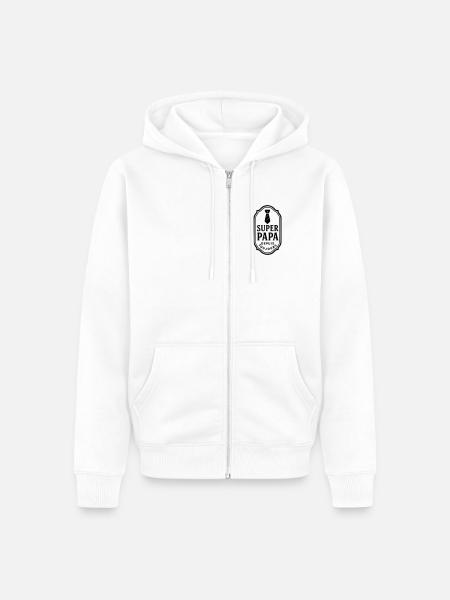 Super Papa depuis toujours - Veste à capuche bio Premium Unisexe - blanc