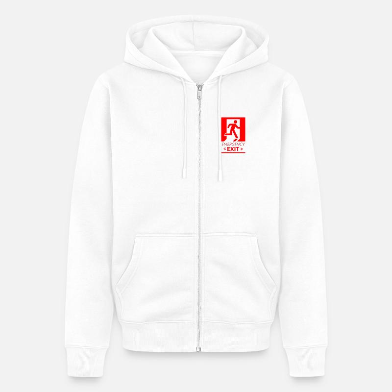 Emergency EXIT Basic Red - Veste à capuche bio Premium Unisexe - blanc