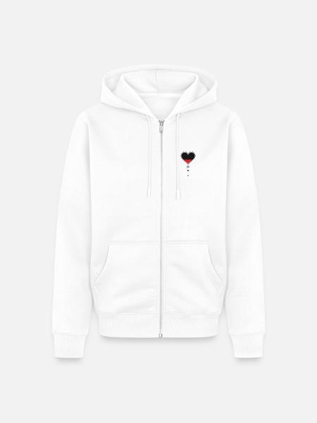 Herz ausgelaugt - Unisex Premium Bio Zip Hoodie - Weiß
