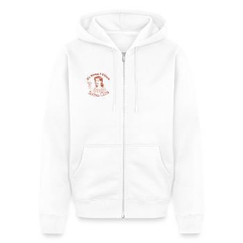 It's Always 5 O'CLock Social Club (Gals) - Unisex Premium Bio Zip Hoodie - Weiß - Vorne - Thijin (182cm) & Selfina (174cm)