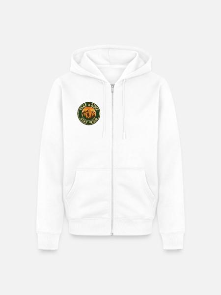 Take A Hike - Stay Wild - Unisex Premium Bio Zip Hoodie - Weiß