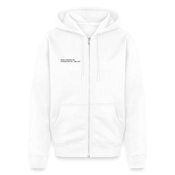 Sweat à capuche et t-shirt Know Jesus Peace - Veste à capuche bio Premium Unisexe - blanc - Devant - Thijin (182cm) & Selfina (174cm)
