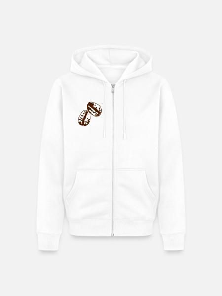 Kaffeebohnen - Unisex Premium Bio Zip Hoodie - Weiß