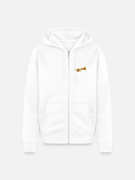 Trompet - Premium økologisk unisex-hettejakke - hvit