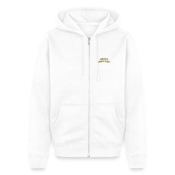 Sunny Vibes lettering embroidered - Unisex Premium Organic Zip Hoodie - white - Front - Thijin (182cm) & Selfina (174cm)