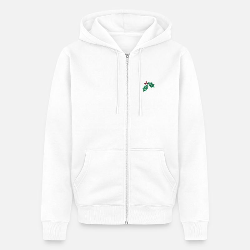 Cerisier cornaline brodé - Veste à capuche bio Premium Unisexe - blanc