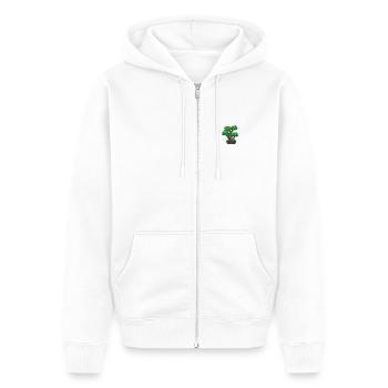 Bonsai - Unisex Premium Organic Zip Hoodie - white - Front - Thijin (182cm) & Selfina (174cm)