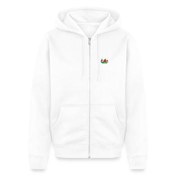 Sailing ship - Unisex Premium Bio Zip Hoodie - Weiß - Vorne - Thijin (182cm) & Selfina (174cm)