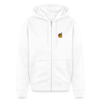 Eis - Unisex Premium Bio Zip Hoodie - Weiß - Vorne - Thijin (182cm) & Selfina (174cm)