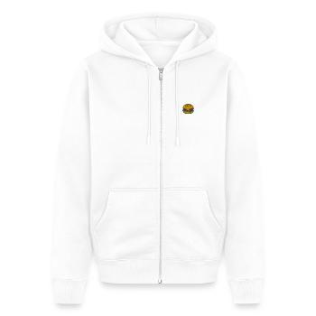 Burger 1 - Veste à capuche bio Premium Unisexe - blanc - Devant - Thijin (182cm) & Selfina (174cm)