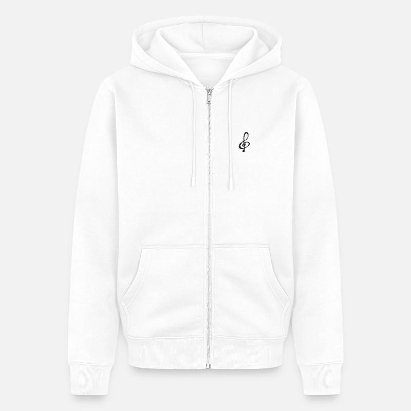 Note brodée - Veste à capuche bio Premium Unisexe - blanc