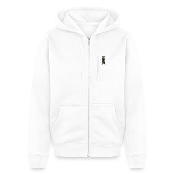 Ours en peluche 9 - Veste à capuche bio Premium Unisexe - blanc - Devant - Thijin (182cm) & Selfina (174cm)