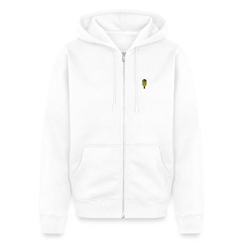Popsicles - Unisex Premium Organic Zip Hoodie - white - Front - Thijin (182cm) & Selfina (174cm)
