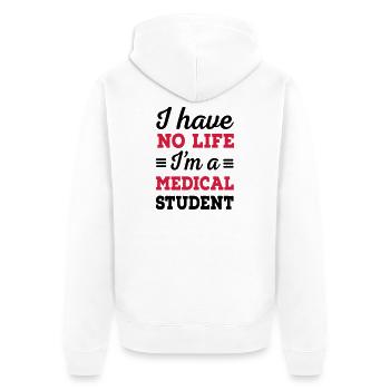 6061912 127058735 medical student - Unisex Premium Organic Zip Hoodie - white - Back - Thijin (182cm)