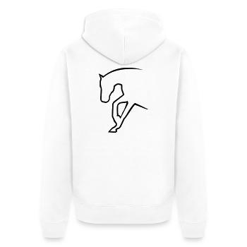 6061912 121501634 sliding stop - Unisex Premium Organic Zip Hoodie - white - Back - Thijin (182cm)