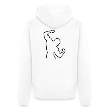 bodybuilding - Unisex Premium Organic Zip Hoodie - white - Back - Thijin (182cm)