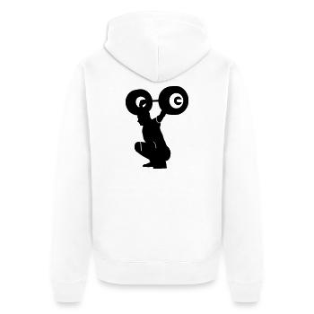 weightlifter - Unisex Premium Organic Zip Hoodie - white - Back - Thijin (182cm)