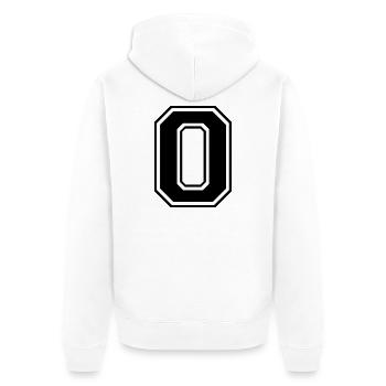 Nummer Rugby Fußball - Unisex Premium Bio Zip Hoodie - Weiß - Hinten - Thijin (182cm)