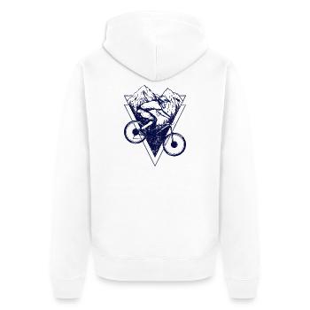 Triangles du VTT - Veste à capuche bio Premium Unisexe - blanc - Dos - Thijin (182cm)