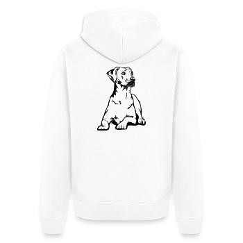 Rhodesian Ridgeback - Unisex Premium Bio Zip Hoodie - Weiß - Hinten - Thijin (182cm)