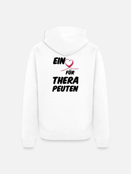 Herz für Therapeuten Geschenk - Unisex Premium Bio Zip Hoodie - Weiß