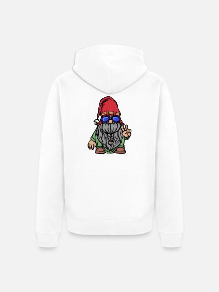 Bart Vollbart Gesichtsbehaarung Bartfrisur - Unisex Premium Bio Zip Hoodie - Weiß