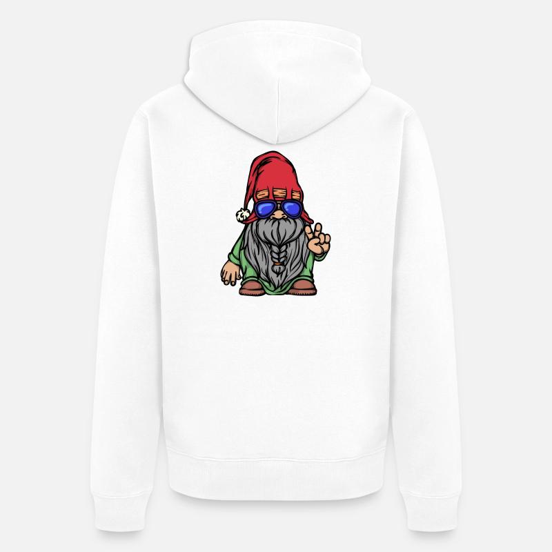 Bart Vollbart Gesichtsbehaarung Bartfrisur - Unisex Premium Bio Zip Hoodie - Weiß
