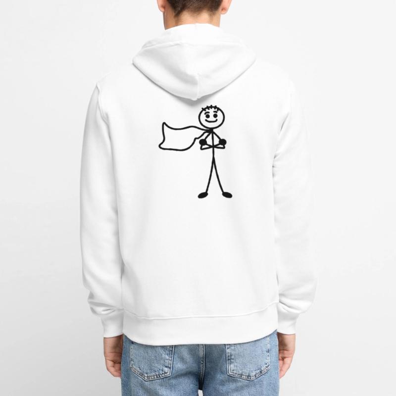 Super jung oder Mann und Umhang mit verschränkten Armen Unisex Premium Bio Zip Hoodie