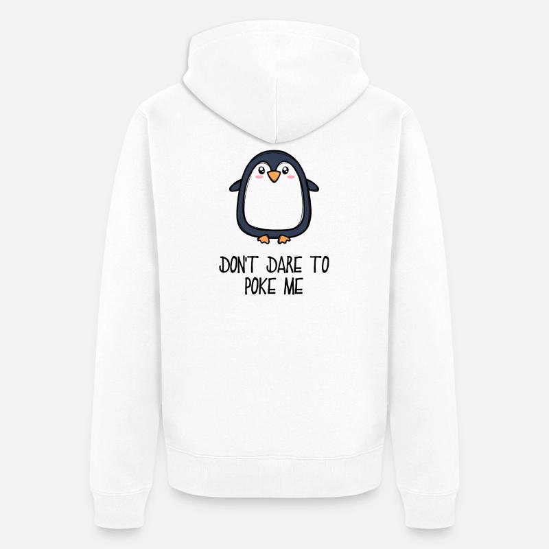 Cool Tier Vogel Statement Pinguin Südpol - Unisex Premium Bio Zip Hoodie - Weiß