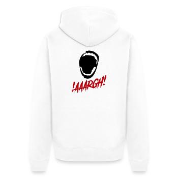 Argh!!! Schreien!!! - Unisex Premium Bio Zip Hoodie - Weiß - Hinten - Thijin (182cm)