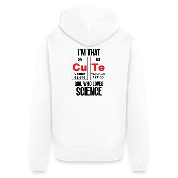 Je suis cette jolie fille qui aime la science - Veste à capuche bio Premium Unisexe - blanc - Dos - Thijin (182cm)