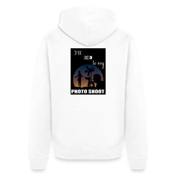 Ich werde SCHIESSEN - Unisex Premium Bio Zip Hoodie - Weiß - Hinten - Thijin (182cm)