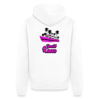 Yacht Königin Palmen Boot Design - Unisex Premium Bio Zip Hoodie - Weiß - Hinten - Thijin (182cm)