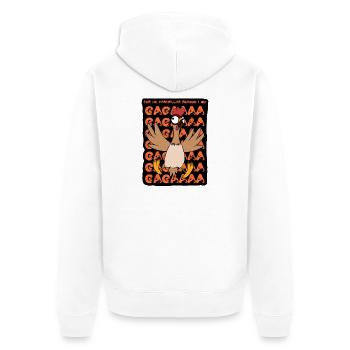 Verrücktes Huhn - Unisex Premium Bio Zip Hoodie - Weiß - Hinten - Thijin (182cm)