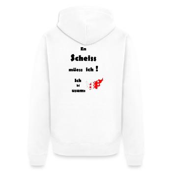 Sternenrote Inselkarte / Wallis - Unisex Premium Bio Zip Hoodie - Weiß - Hinten - Thijin (182cm)