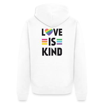 Pride Month LGBT - Liebe ist nett - Unisex Premium Bio Zip Hoodie - Weiß - Hinten - Thijin (182cm)