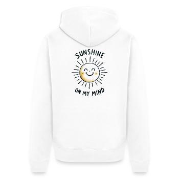 sunshine on my mind - Unisex Premium Bio Zip Hoodie - Weiß - Hinten - Thijin (182cm)