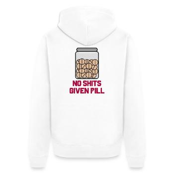 Egal Gleichgültig Statement Ist Mir Wurscht - Unisex Premium Bio Zip Hoodie - Weiß - Hinten - Thijin (182cm)