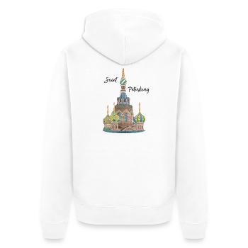 St. Petersburg, Kirche, Russland, Handzeichnung - Unisex Premium Bio Zip Hoodie - Weiß - Hinten - Thijin (182cm)