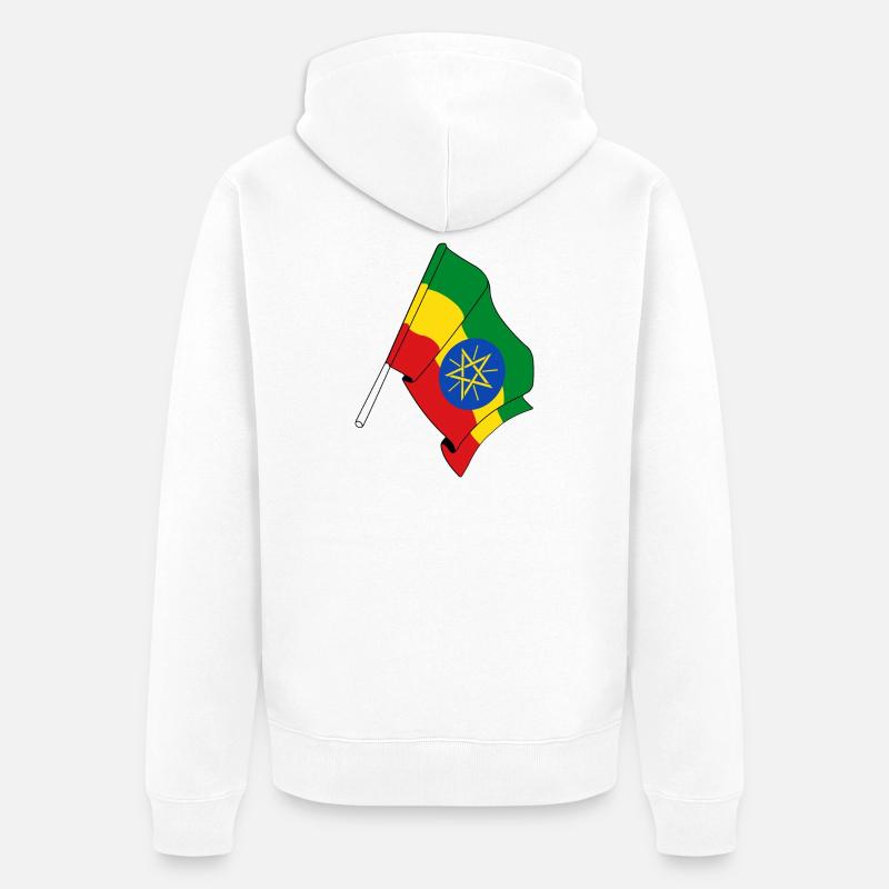 Drapeau de l’Ethiopie - Veste à capuche bio Premium Unisexe - blanc