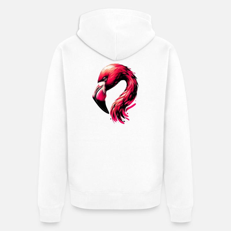 Flamant - Veste à capuche bio Premium Unisexe - blanc