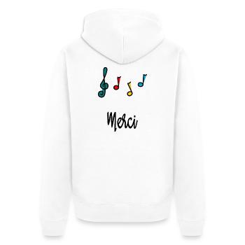 MERCI. MAÎTRESSE. MAÎTRE. MERCI MAÎTRESSE - Veste à capuche bio Premium Unisexe - blanc - Dos - Thijin (182cm)