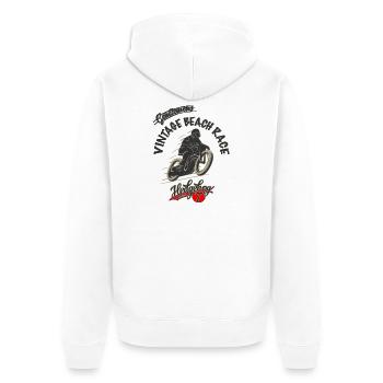 Vintage Beach Race Fahrer - Unisex Premium Bio Zip Hoodie - Weiß - Hinten - Thijin (182cm)