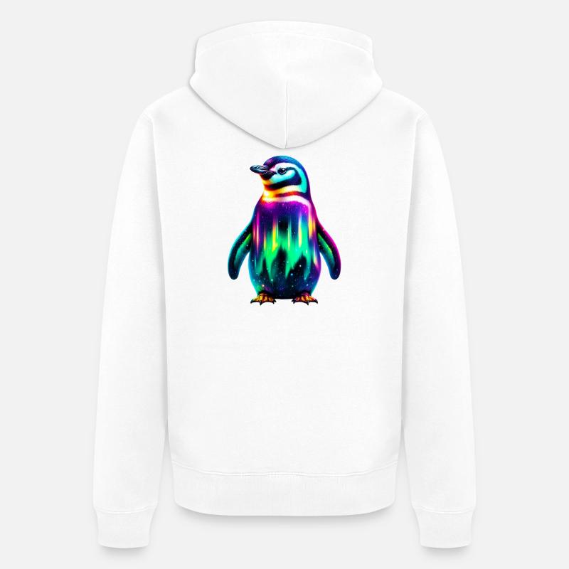 Pinguin - Unisex Premium Bio Zip Hoodie - Weiß