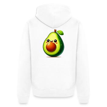 Avocado - Unisex Premium Bio Zip Hoodie - Weiß - Hinten - Thijin (182cm)