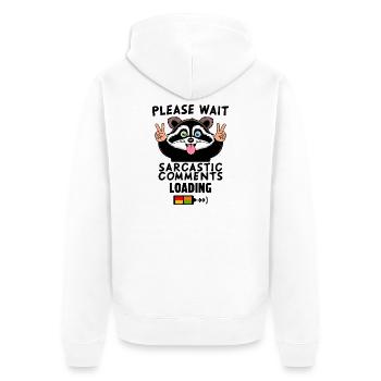Funny raccoon - Unisex Premium Organic Zip Hoodie - white - Back - Thijin (182cm)