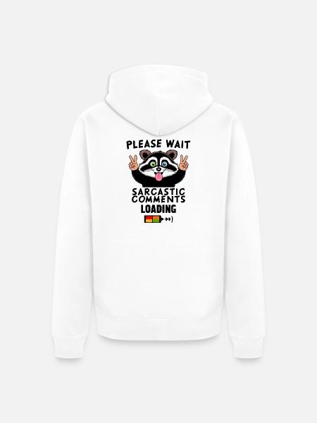 Funny raccoon - Unisex Premium Organic Zip Hoodie - white