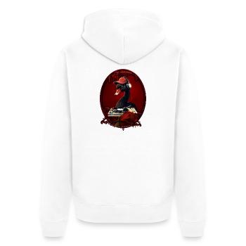 Der schwarze Schwan, der Kreativität symbolisiert - Unisex Premium Bio Zip Hoodie - Weiß - Hinten - Thijin (182cm)