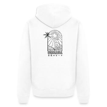Okinawa Golden Beaches of Japan - Unisex Premium Bio Zip Hoodie - Weiß - Hinten - Thijin (182cm)