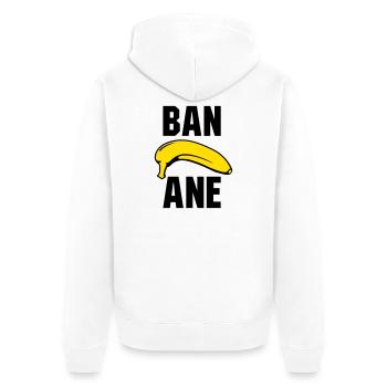 Banane - Unisex Premium Bio Zip Hoodie - Weiß - Hinten - Thijin (182cm)